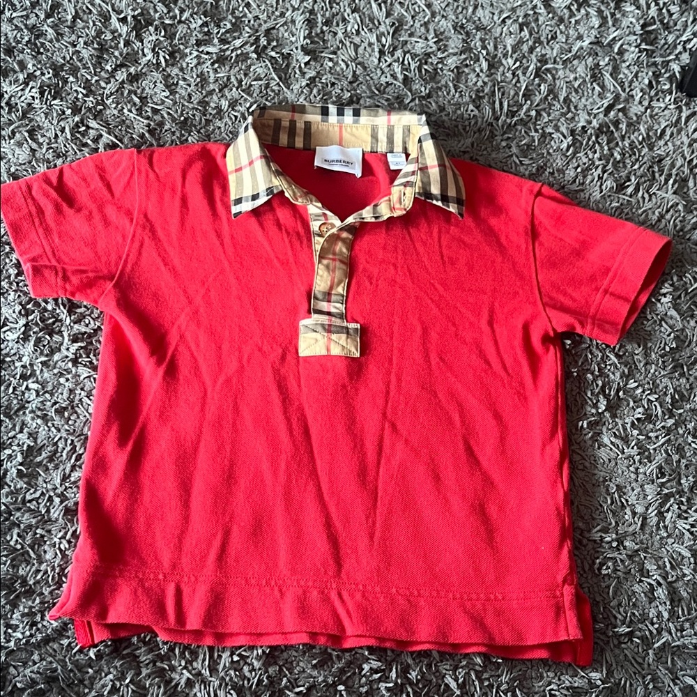 😍❤️Burberry Red with Plaid Collar